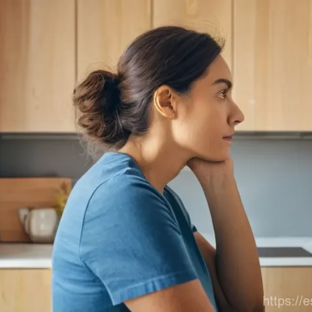 탈장 진단 및 치료 - **Prompt 1: Subtle Discomfort and Awareness**
A person, between 35 and 50 years old, male or fem...