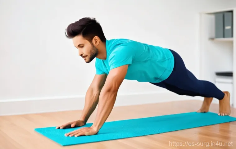 탈장 치료 최신 기술 - **Prompt 2: Post-Surgery Comfort and Mesh Integration**
    "A person in their late 30s or early 40s...